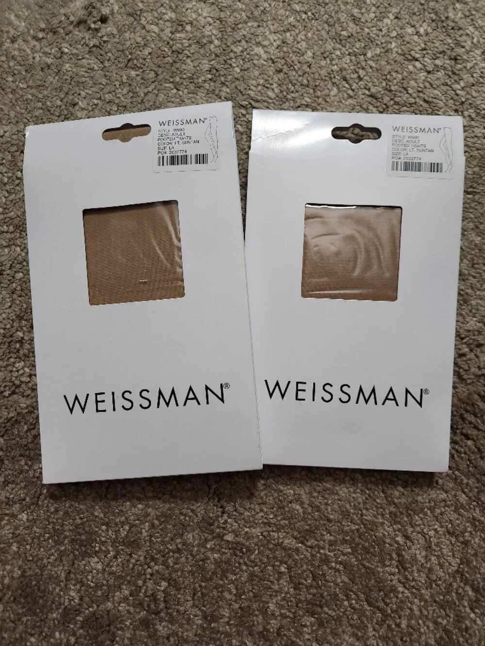 Weissman Footed Tights Style W990 Adult Lt. Suntan Size LA NIB